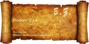 Bodon Zia névjegykártya